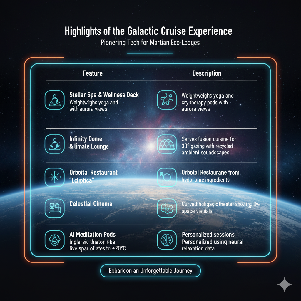 Highlights of the Galactic Cruise Experience