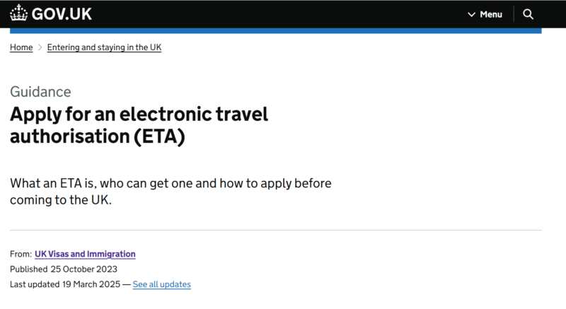Step-by-step process showing travelers completing the UK ETA 2025 online form using a passport and digital device