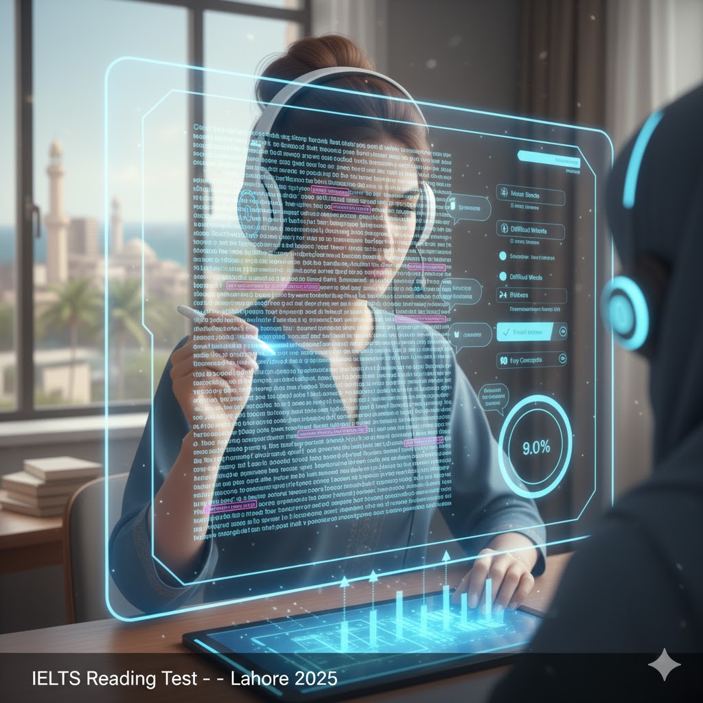 IELTS reading section analysis using AI highlighter tool – Lahore 2025