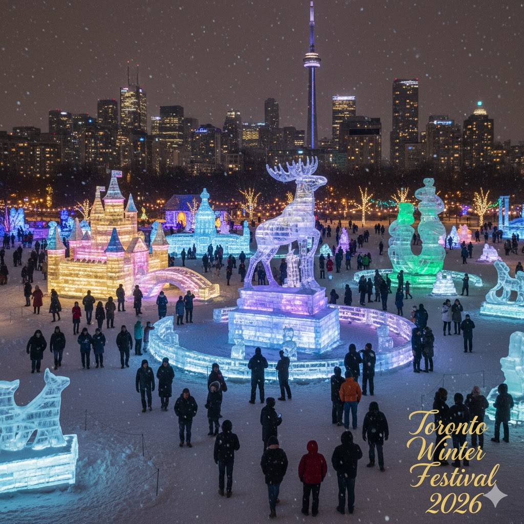Ice sculptures at Toronto Winter Festival 2026