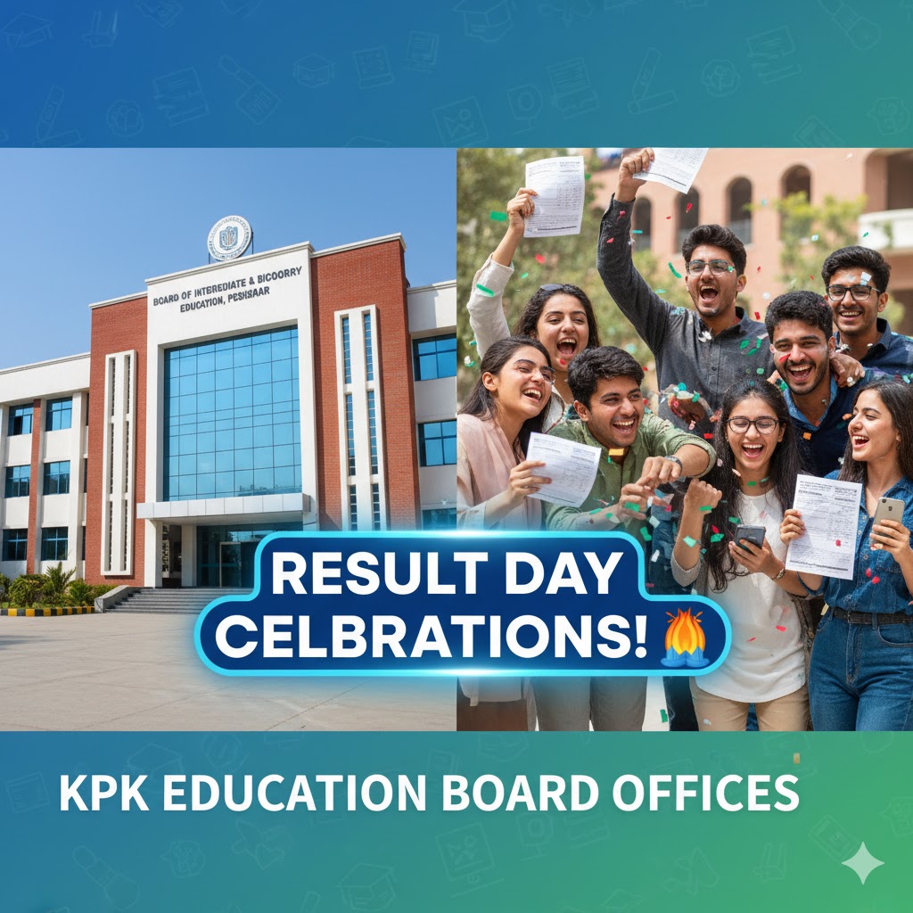 KPK education board offices and result day celebrations