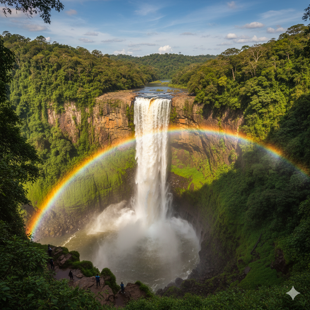 waterfall exclusive rainbow Kaieteur Falls Guyana hidden mist gorge