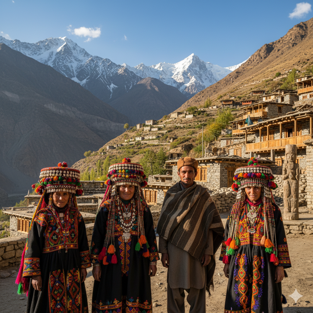 Kalash people, capturing their unique cultural identity as described