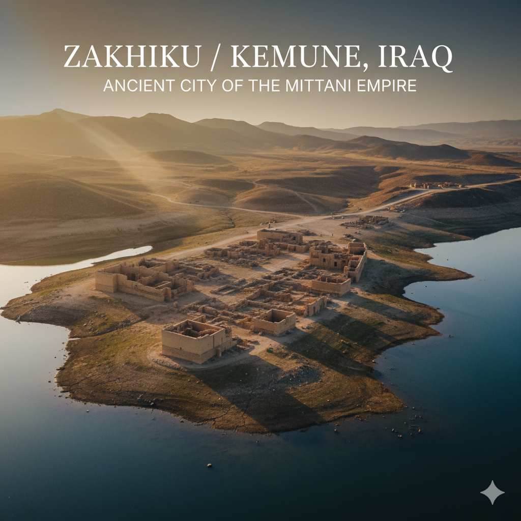 drought revealed sunken town Kemune Iraq ancient city emerges