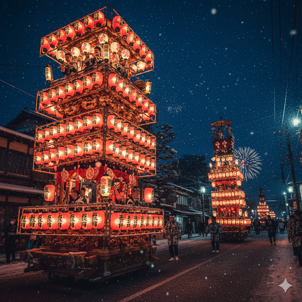 Lantern-Filled Floats (Yatai and Kasaboko)