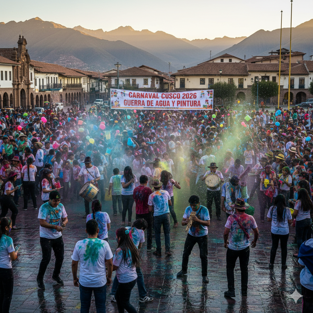 Legendary Water and Paint Fights in Cuzco Carnival 2026