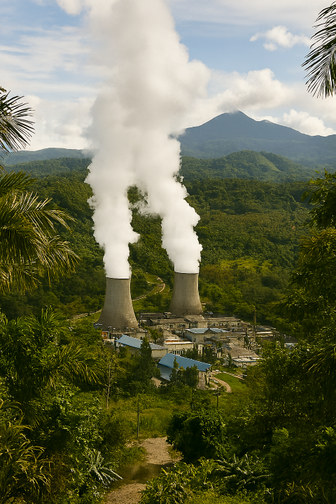 Leyte, Philippines geothermal-cooking-village-Leyte,-Philippines,-showing-geothermal-steam-rising