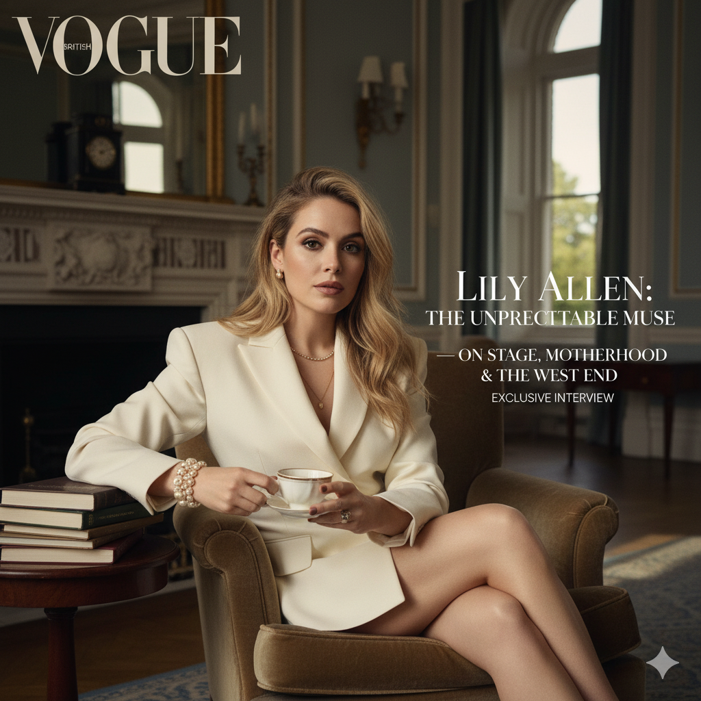 Lily Allen posing for Vogue interview photo shoot