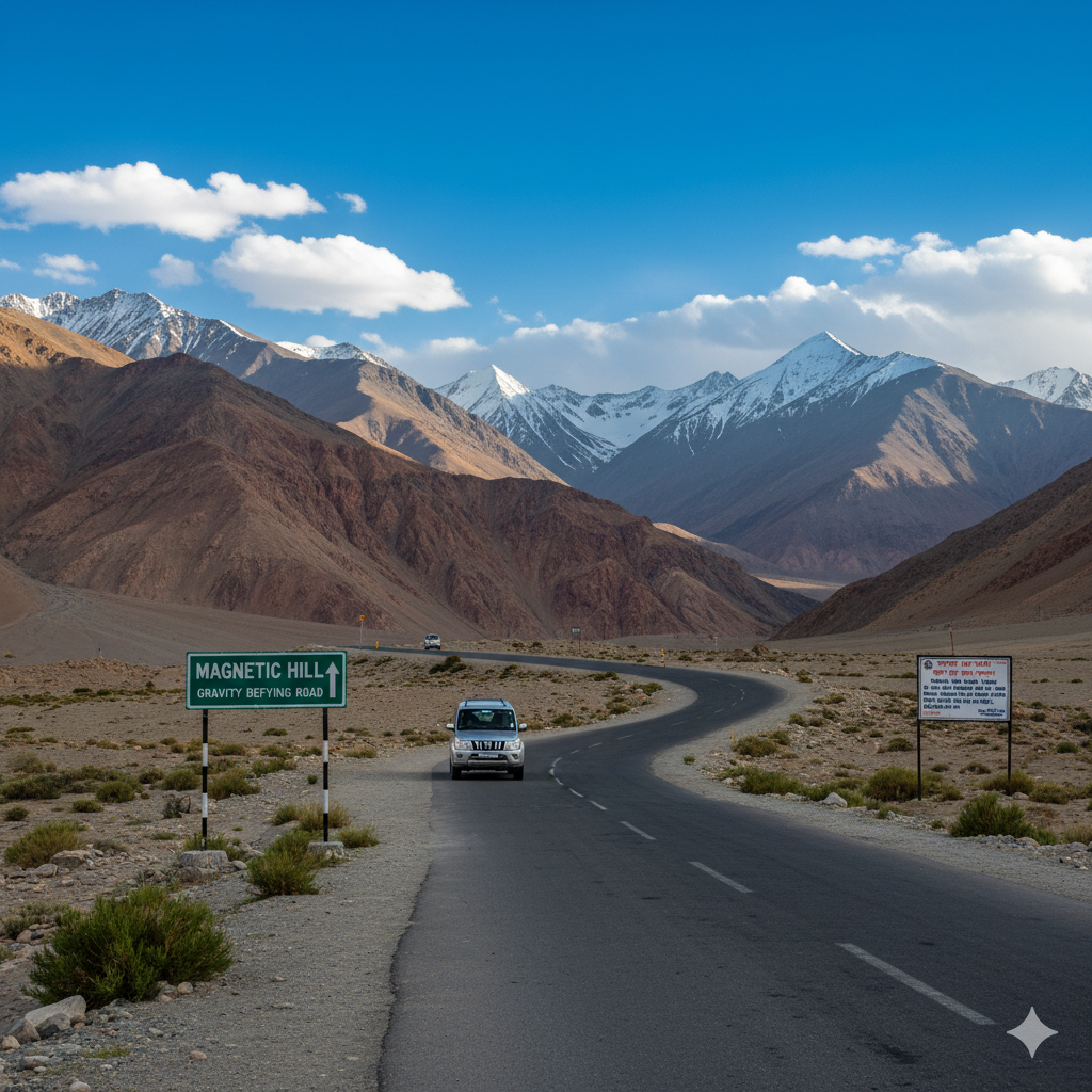 Magnetic Hill in India - climbs uphill feels like witnessing magic