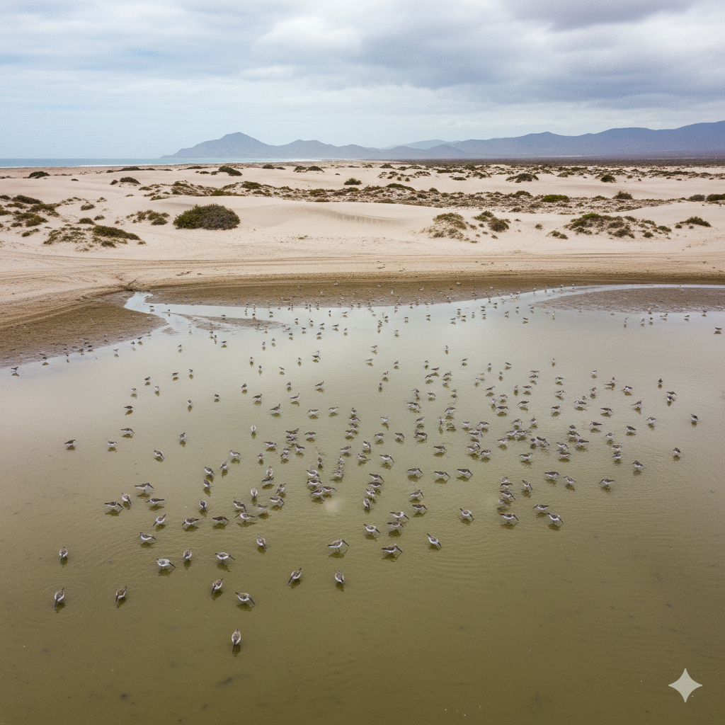 ephemeral desert pool wildlife Baja California migratory birds
