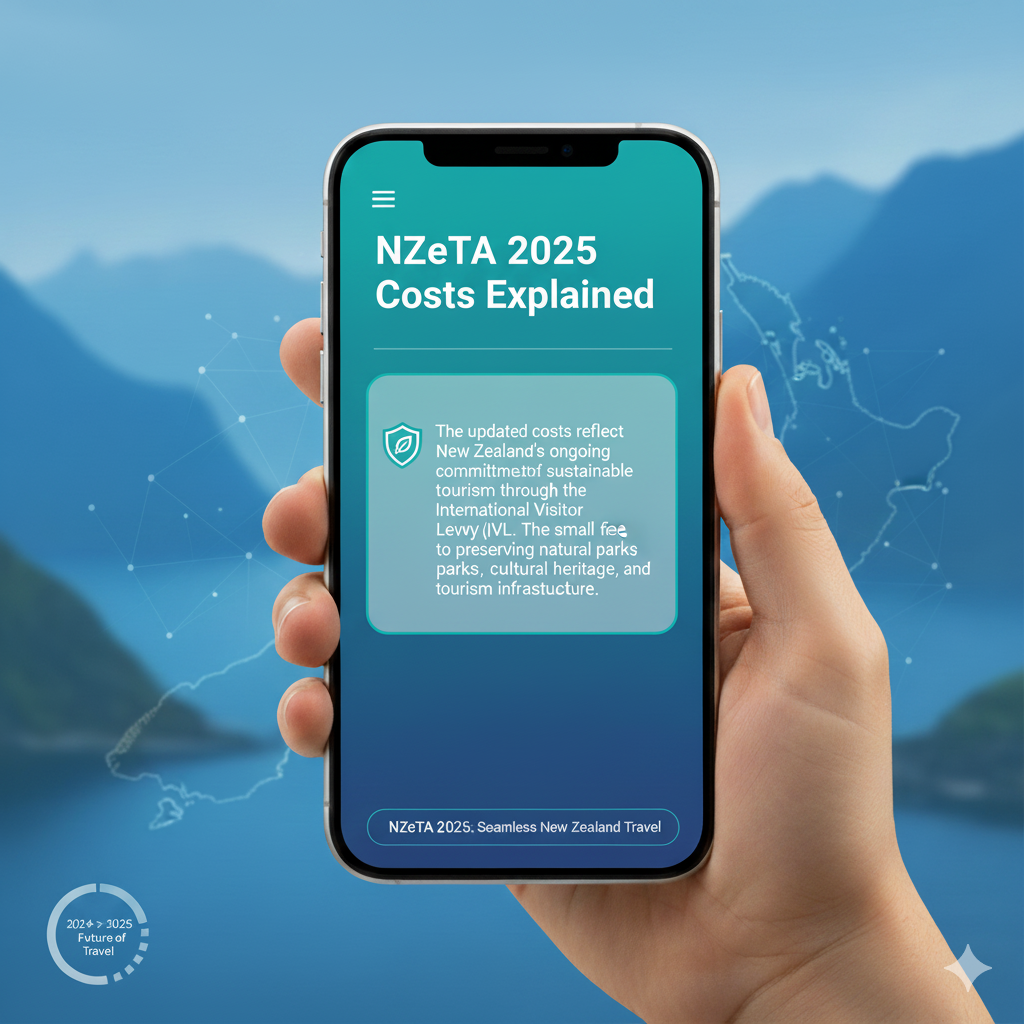 NZeTA 2025 costs explained visa fees mobile application New Zealand
