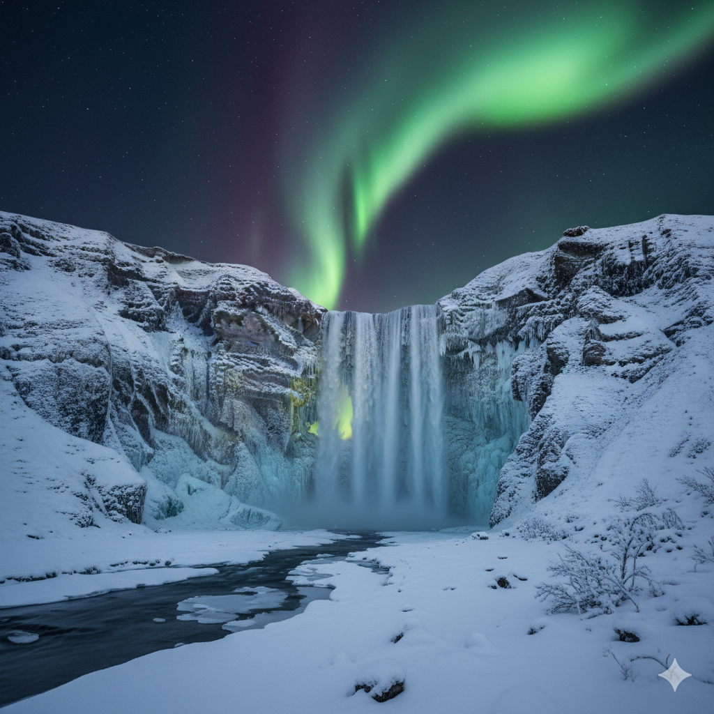 Natural Mystery Behind Frozen Waterfall Iceland 