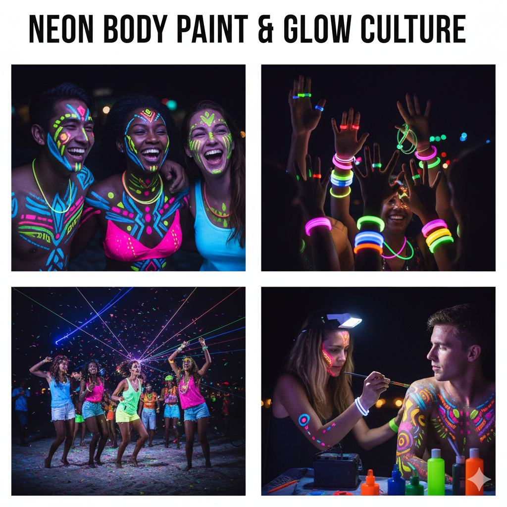 Neon Body Paint & Glow Culture - Koh Phangan Thailand festival