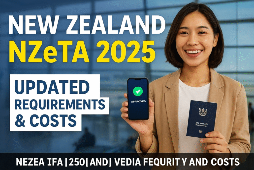 New Zealand NZeTA 2025 updated requirements and costs mobile app airport traveler