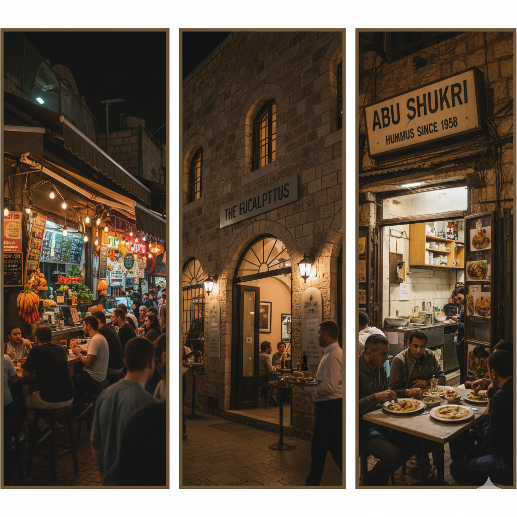 Night cafe At Jerusalem Light Festival 2026 in Israel