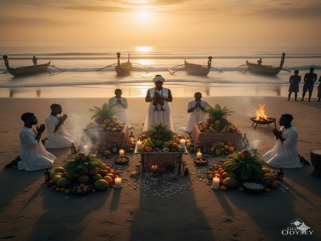 Traditional Voodoo offerings on Benin’s coast