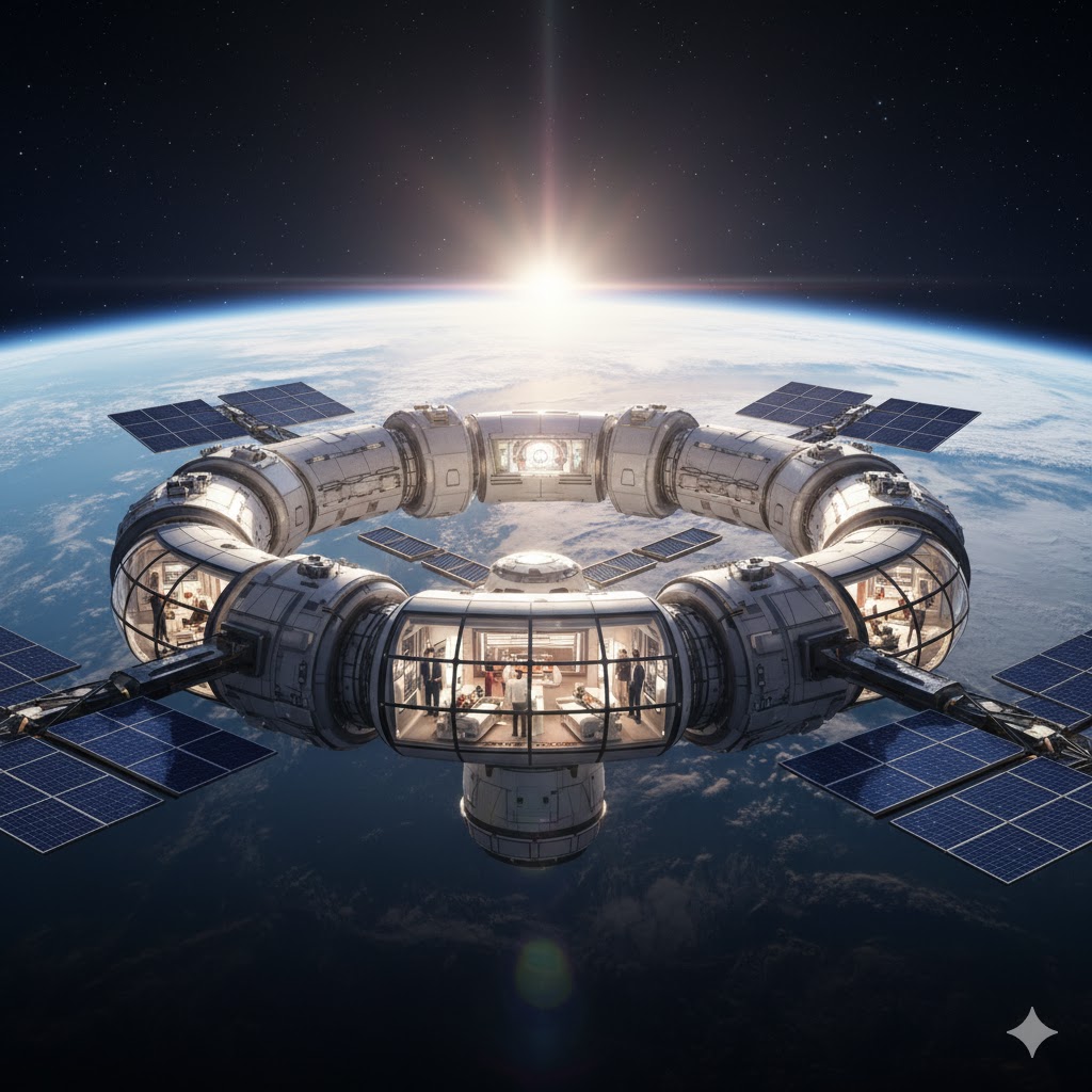 Orion Span Aurora Station luxury space hotel orbiting Earth