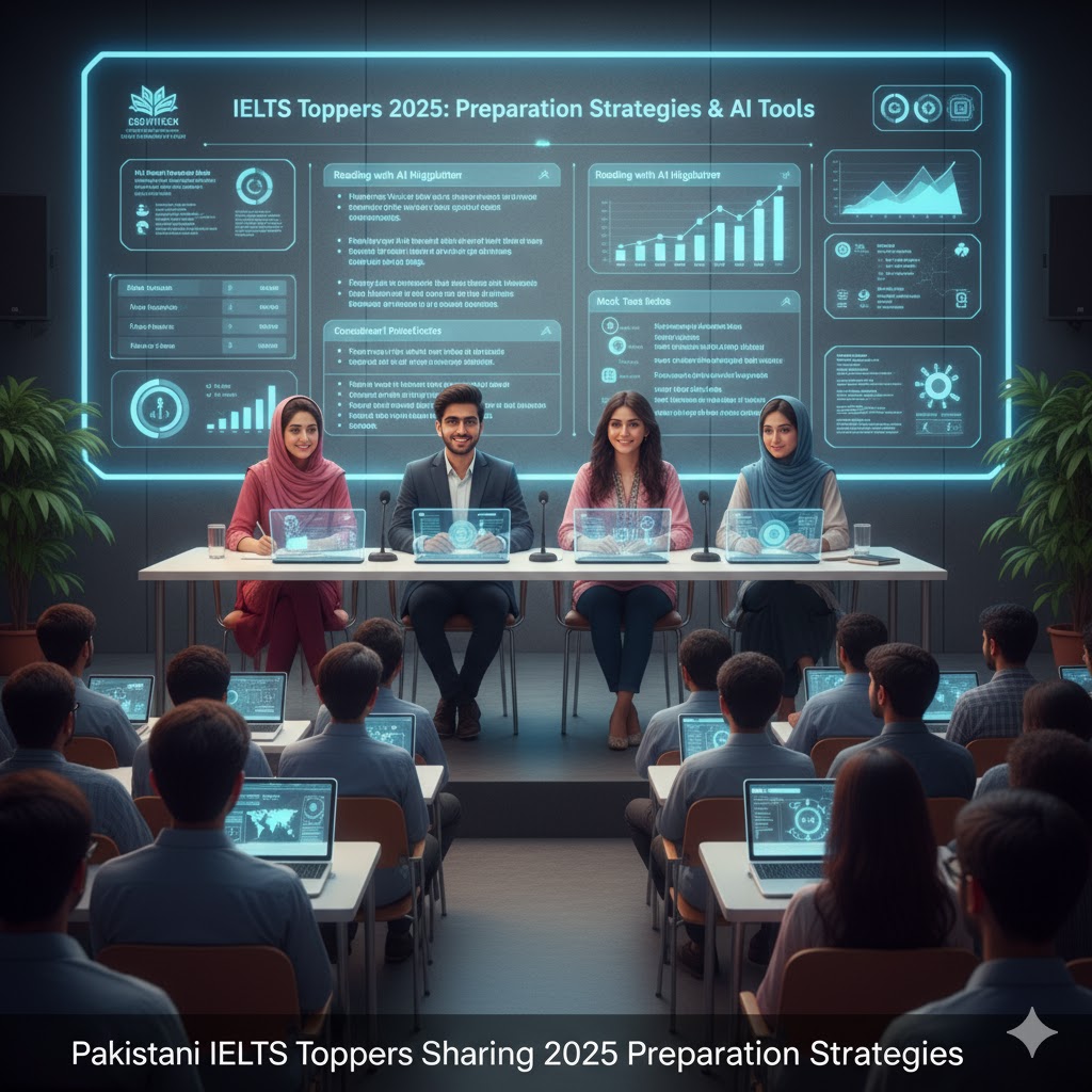 Pakistani IELTS toppers sharing 2025 preparation strategies”