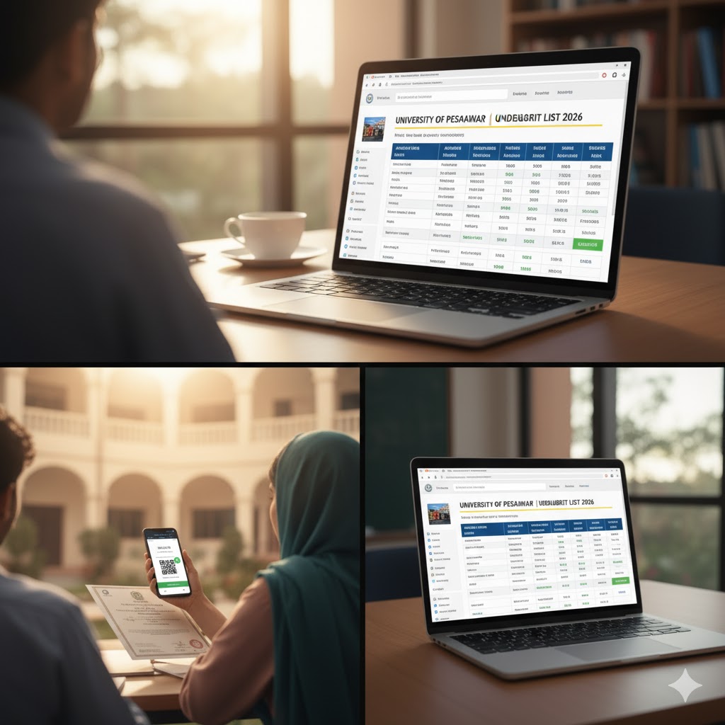 Pakistani university merit list posted online with standardized criteria.