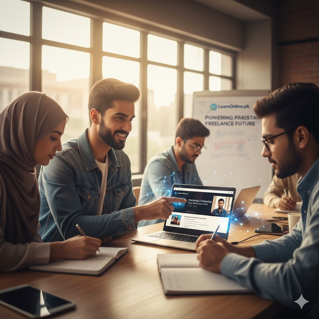 Pakistani youth learning freelancing through LearnOnline.pk platform