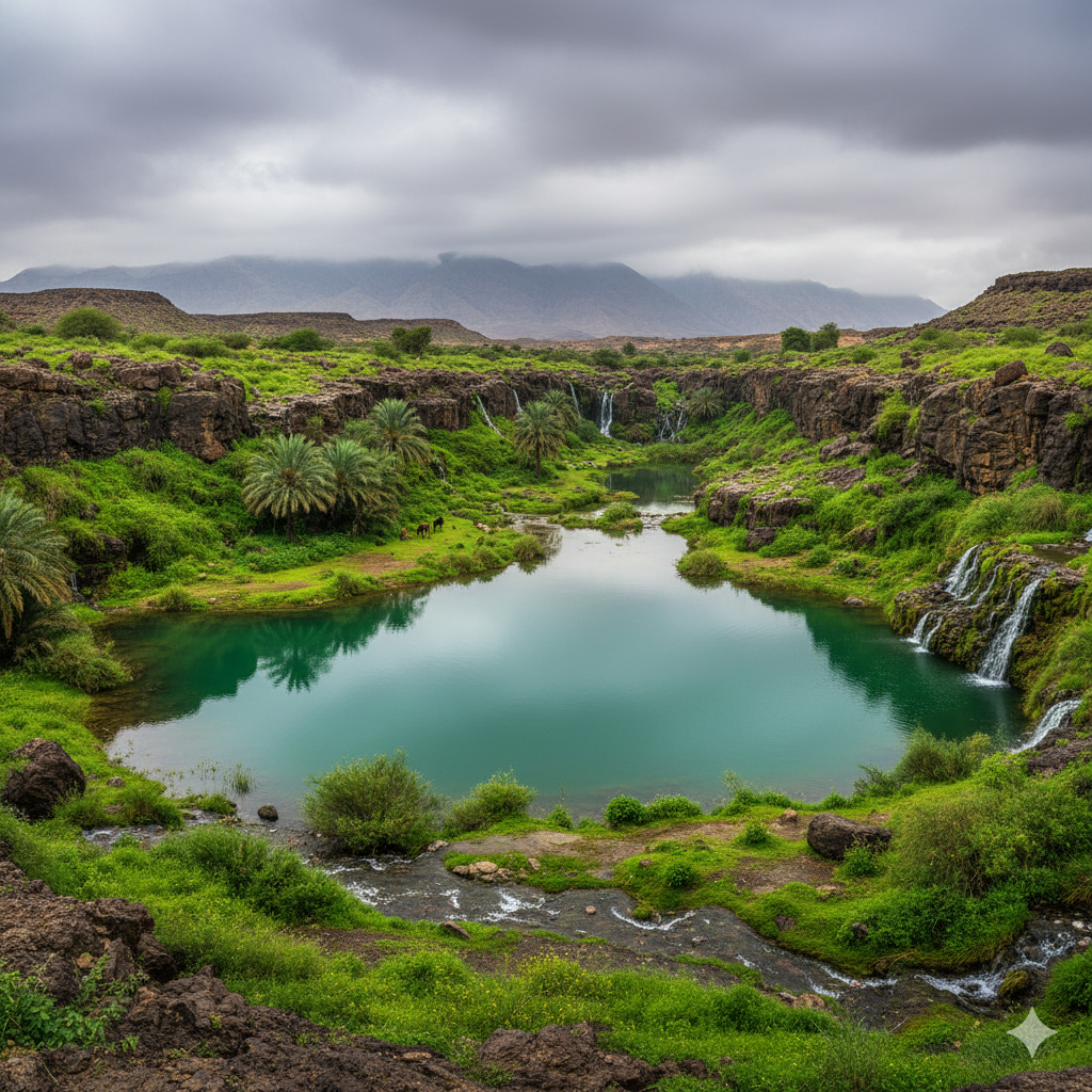 ephemeral desert pool wildlife Dhofar seasonal pool