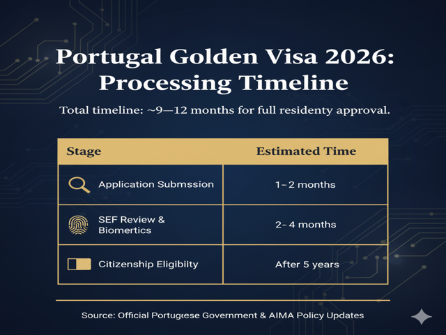 Portugal Golden Visa 2026 Processing Timeline