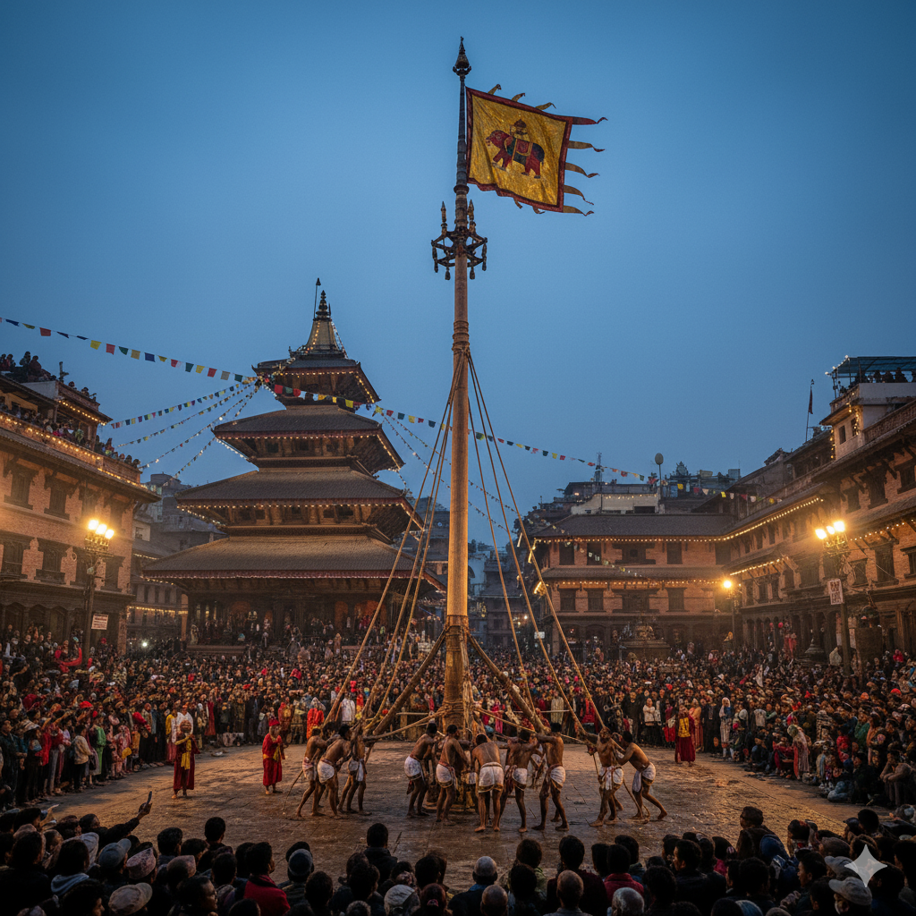 Raising of the Yosin (Linga Pole)