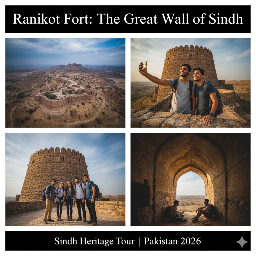 Ranikot Fort’s massive walls in Sindh, representing historic forts in Pakistan