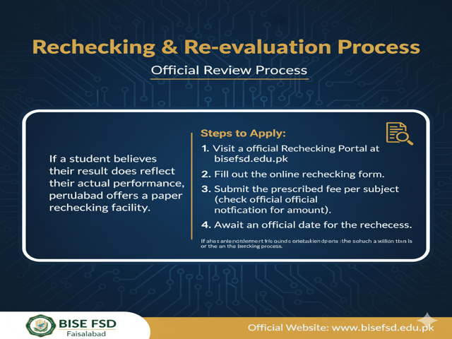 Rechecking Process for BISE Faisalabad 9th Class Result 2025