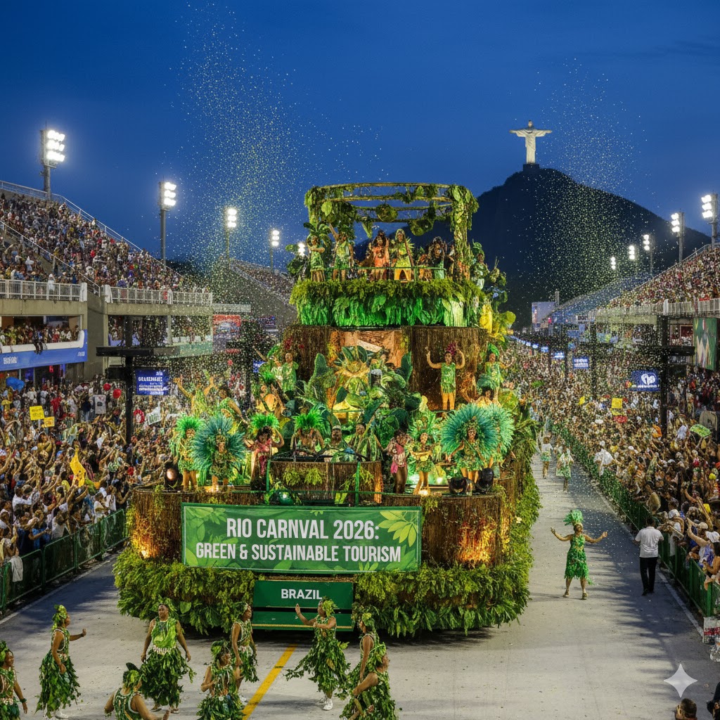 Rio de Janeiro Carnival 2026 green eco floats sustainable tourism Brazil