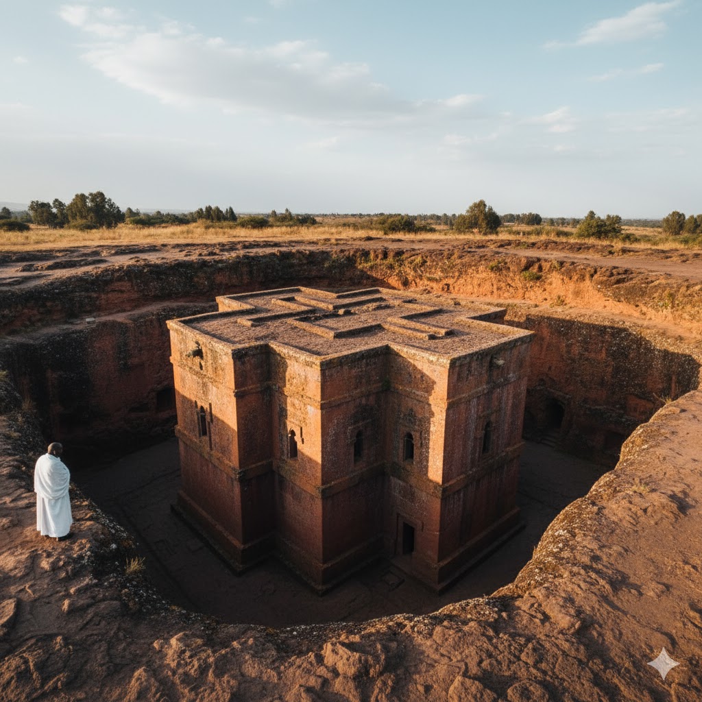 Rock-hewn church of Saint George in Lalibela, Ethiopia