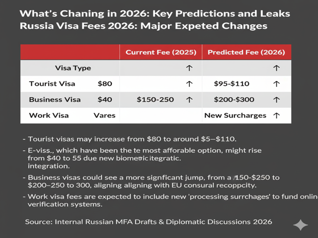 Russian Ministry of Foreign Affairs - Russia Visa Fees 2026 Key Predictions