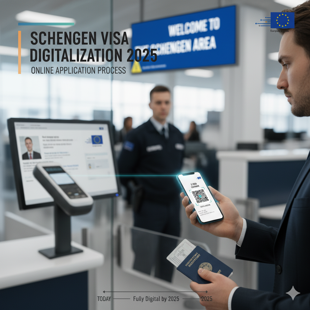 Schengen digital visa barcode scanning 2025