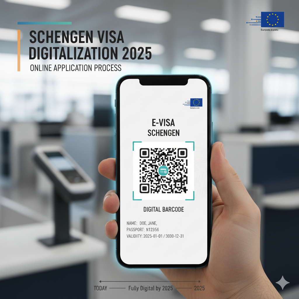 Schengen visa digitalization 2025 digital barcode
