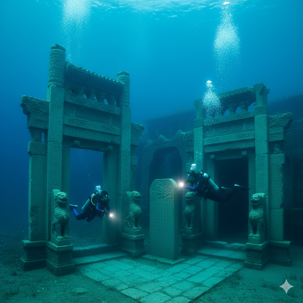 Shicheng, China's Lost Atlantis, depicting its perfectly preserved underwater world