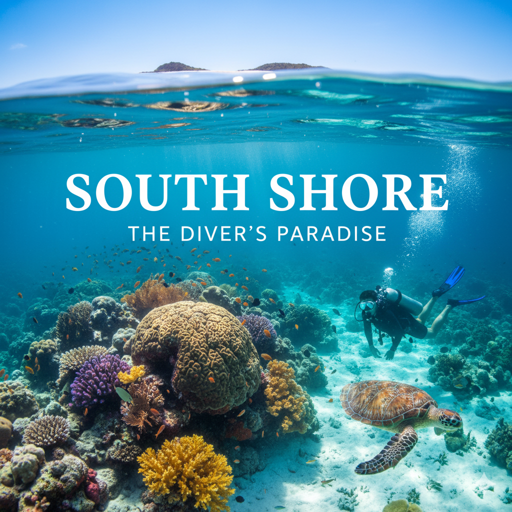 South Shore — The Diver’s Paradise, secret beaches of Mantigue Island with coral reefs and tropical marine life