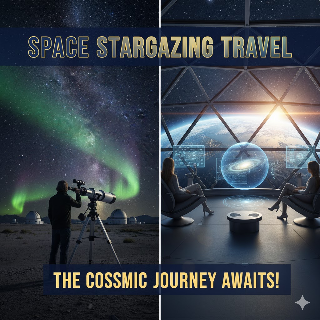 Space stargazing travel futuristic orbital telescope tourism