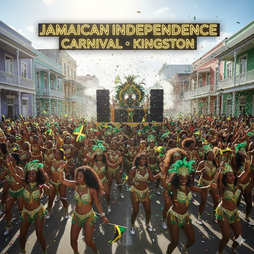 Street dancers celebrating Jamaican Independence Carnival 2026