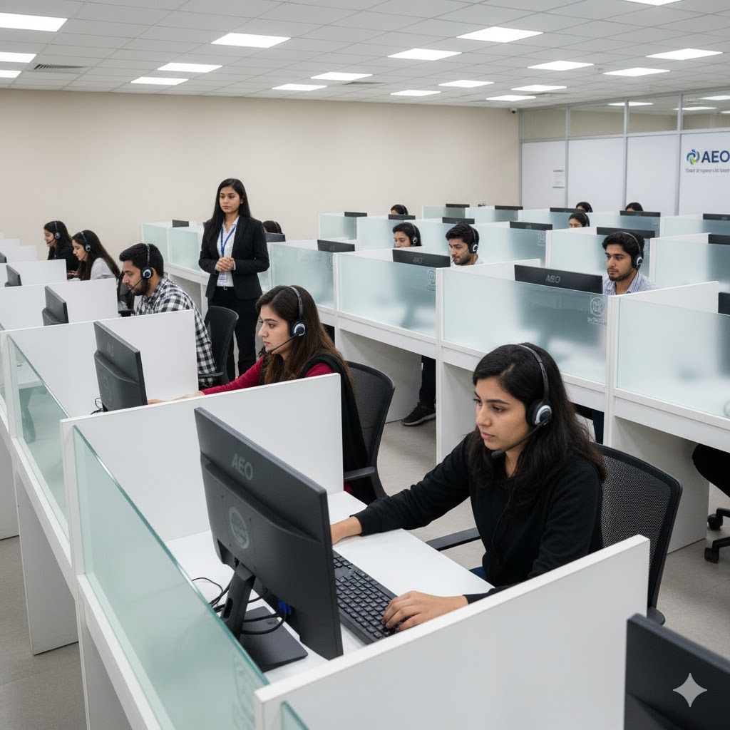 Students taking IELTS test in Lahore AEO center