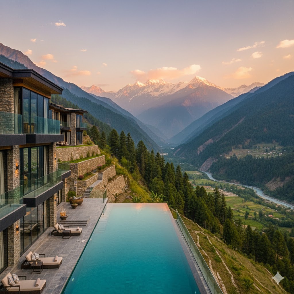 Swat Valley luxury hotel with mountain view