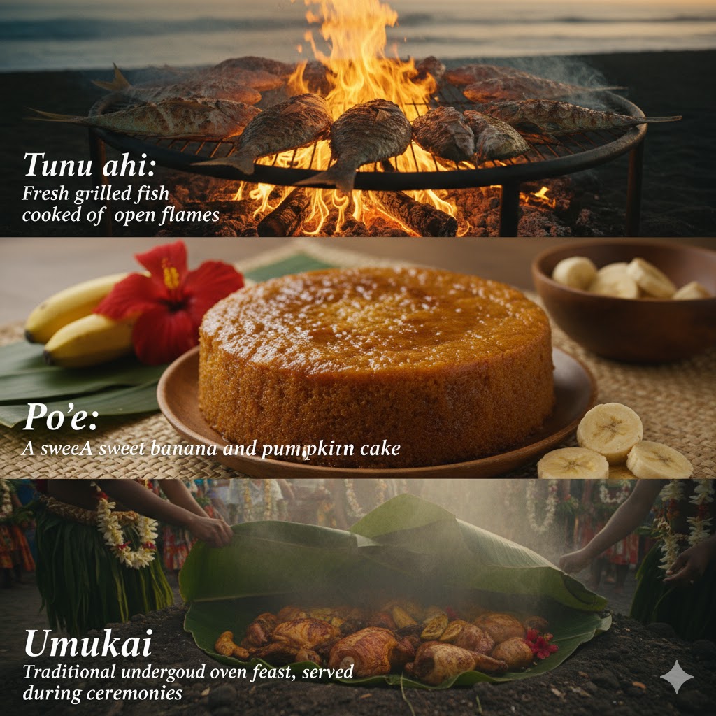 Tapati food stalls authentic Polynesian and Chilean dishes