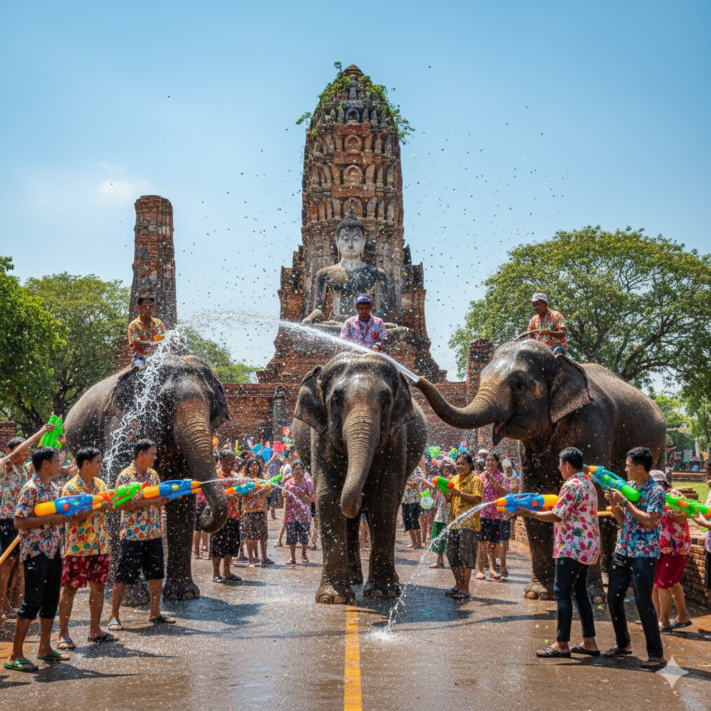 Thailand Travel Guide 2026 - Ayutthaya – Songkran with Elephants