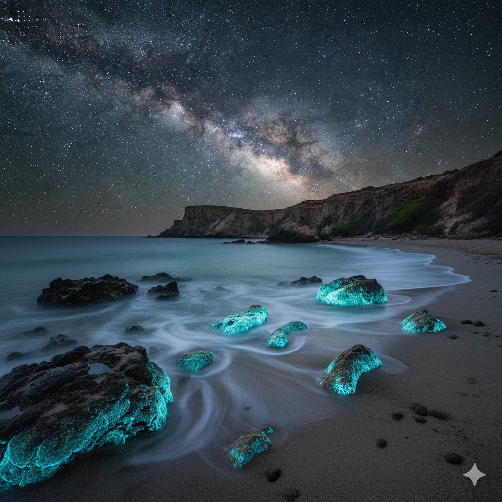 phosphorescent mineral beach Toliara Madagascar glowing rocks