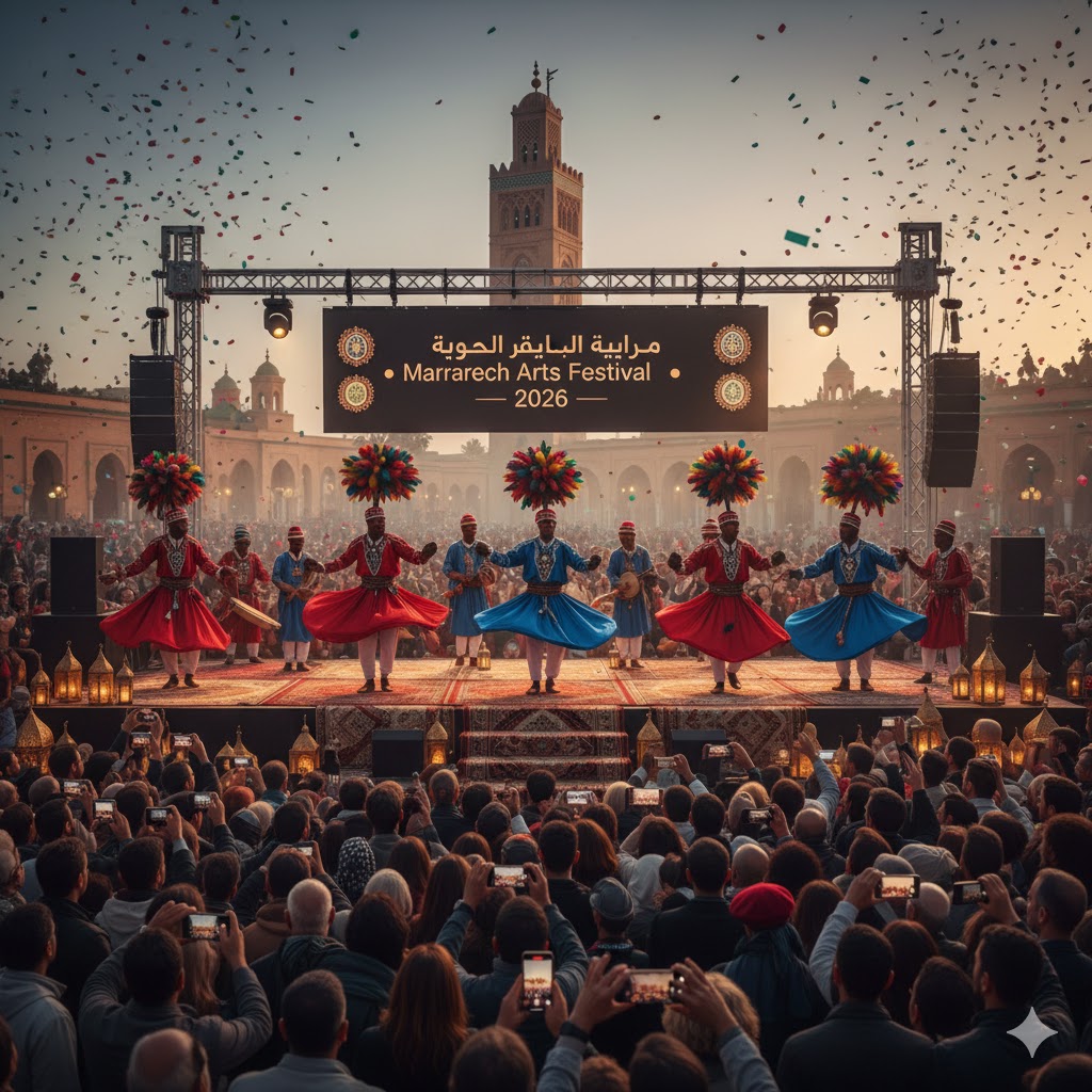 Traditional dancers performing at Marrakech Arts Festival 2026