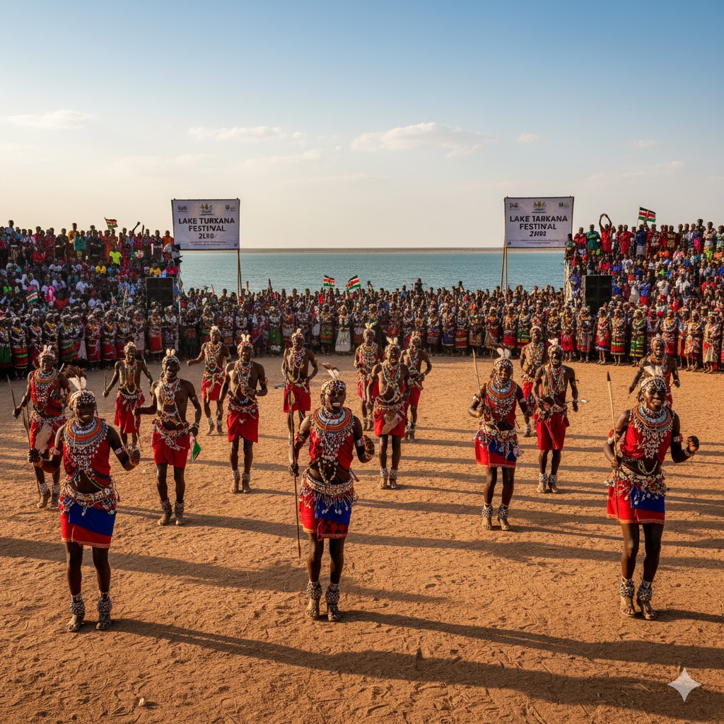 Tribal dancers performing at Lake Turkana Festival 2026 in Kenya