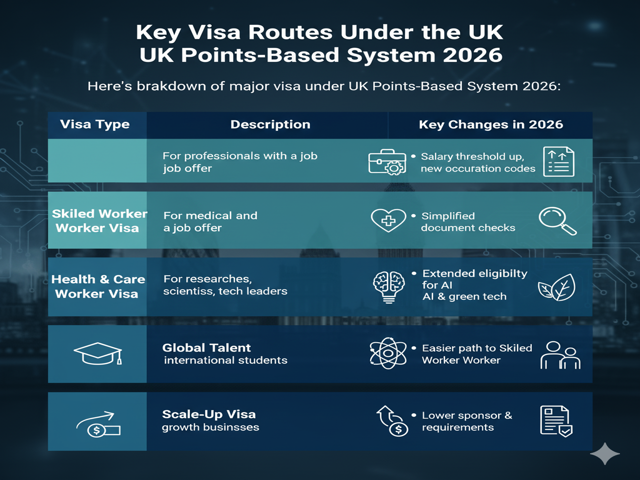 UK Points-Based System 2026 Key Visa Routes
