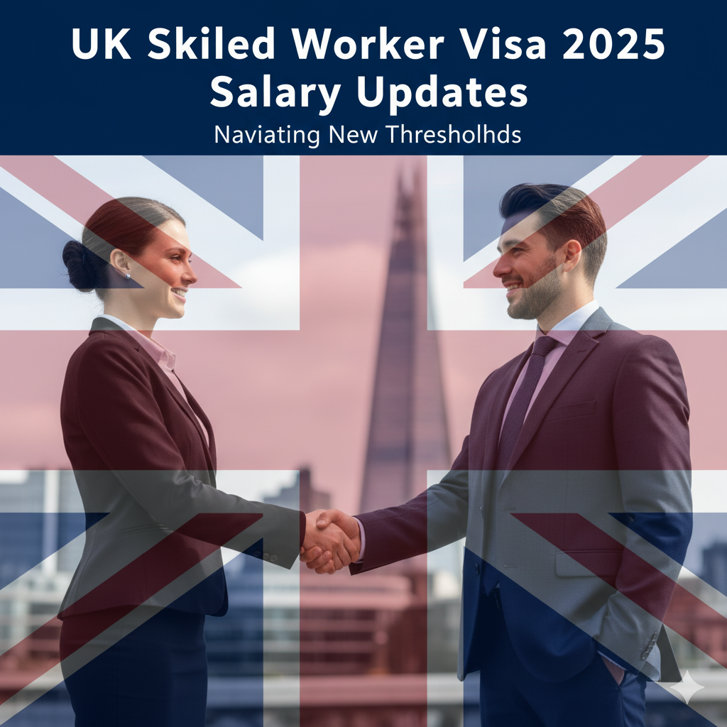 UK Skilled Worker Visa 2025 salary threshold increase illustration