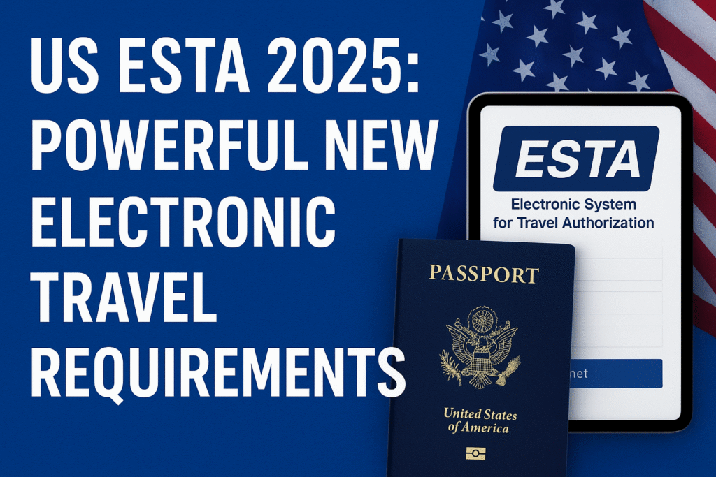 US ESTA 2025 digital travel authorization approval screen