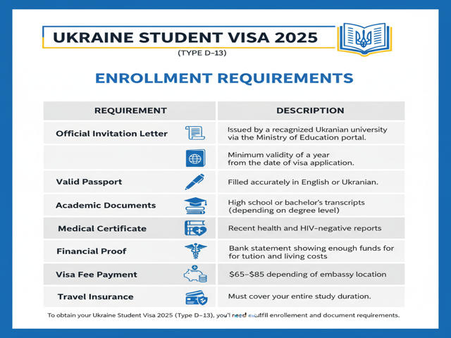 Ukraine Student Visa 2025 enrollment requirements