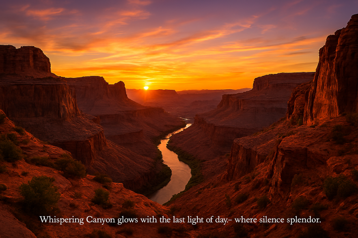 Whispering Canyon panoramic-view-of-Whispering-Canyon-at-sunset